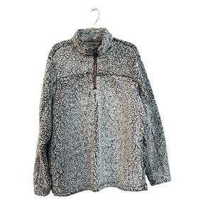 Alpine Sherpa Women’s Black & White Fleece 1/4 Zip Pullover, size XL.​​